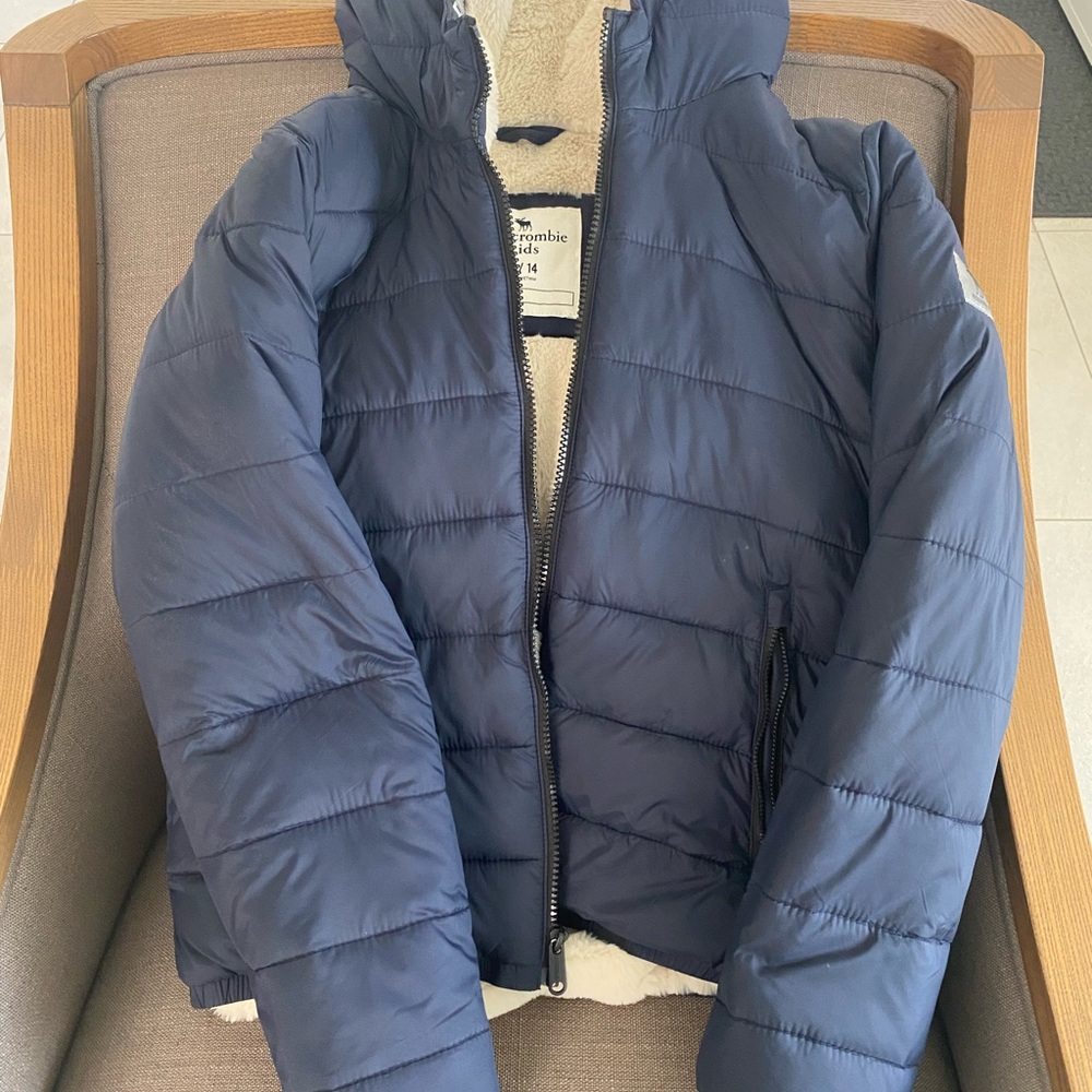 blue kids coat abercrombie & fitch